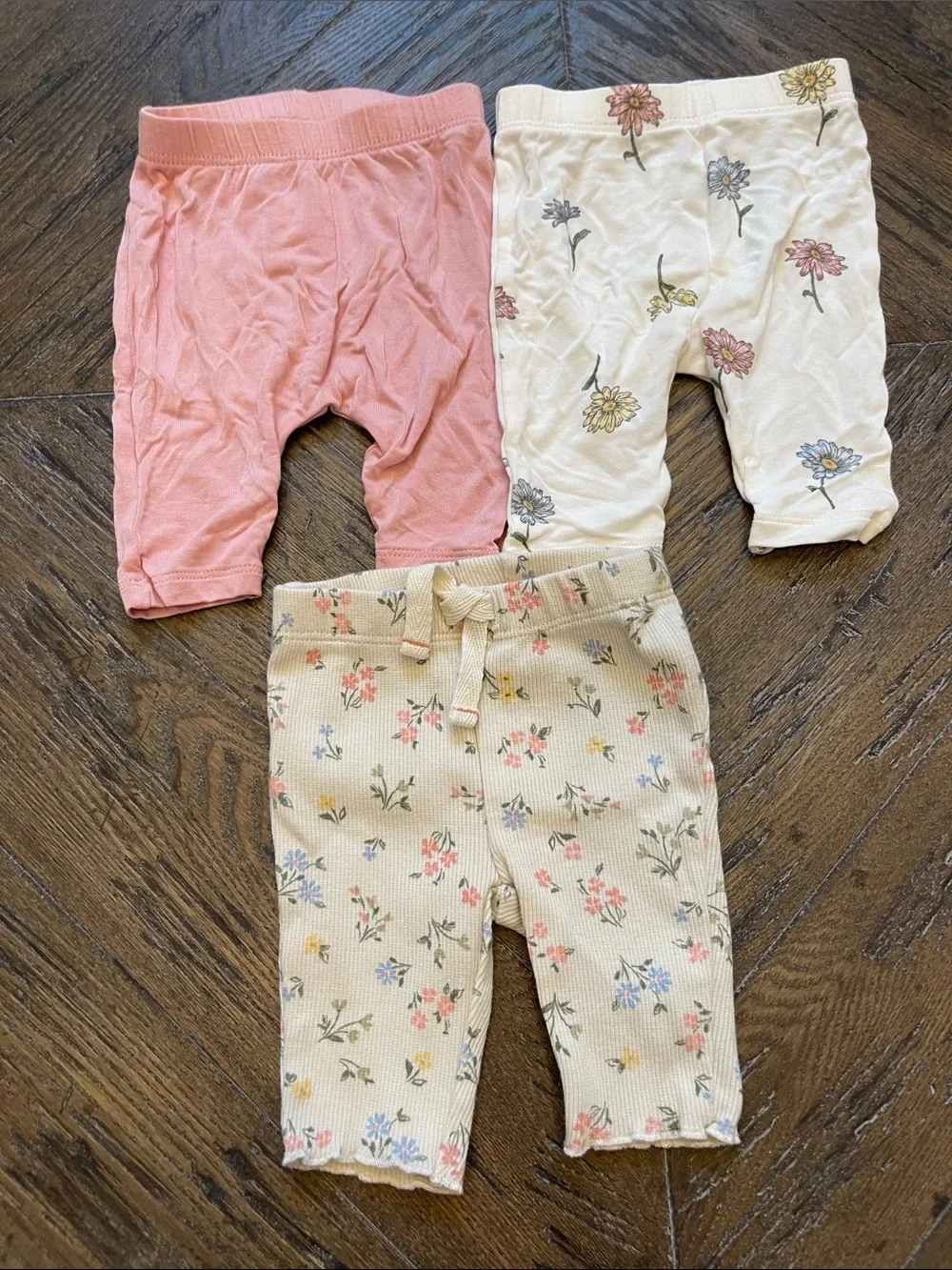 Carter's Newborn Floral & Pink Legging Set - Pink, Cream, White